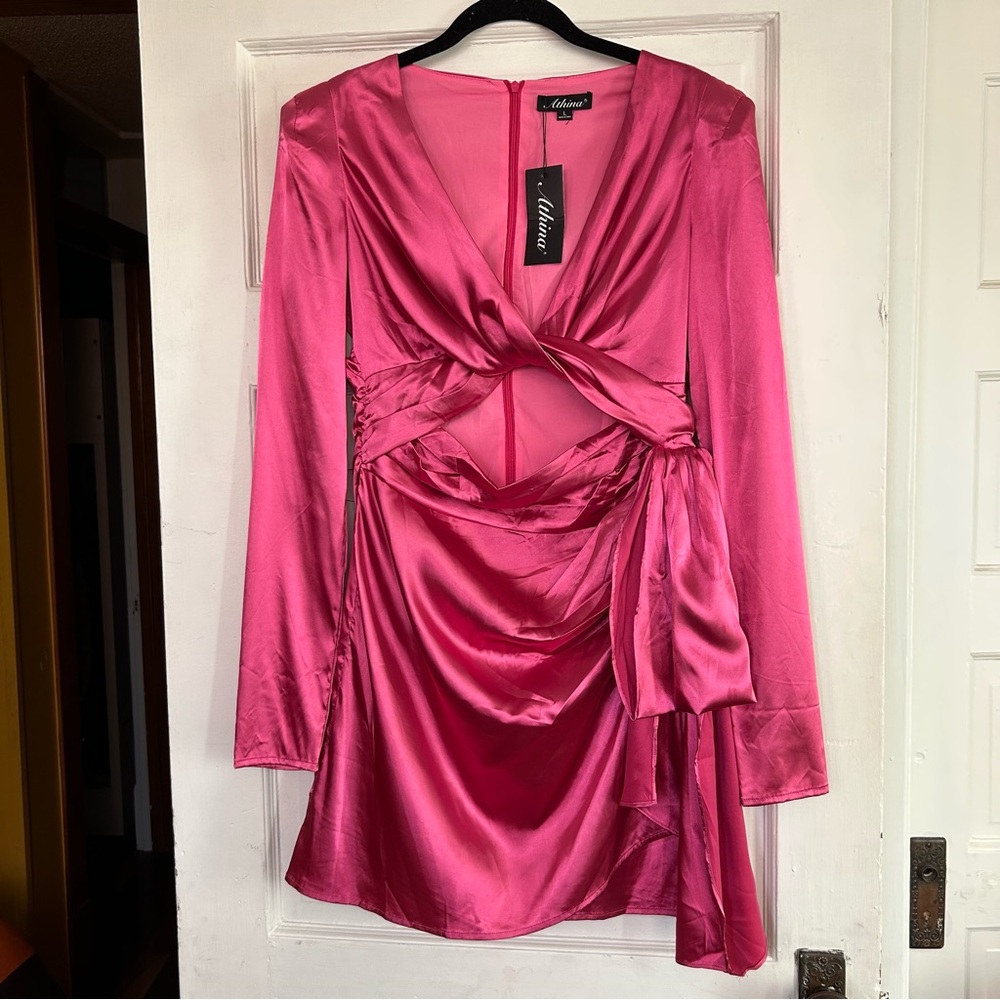 Athina Pink Silk Mini dress